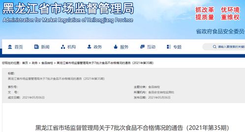 黑龙江省市场监督管理局食品抽检 餐饮食品3批次不合格